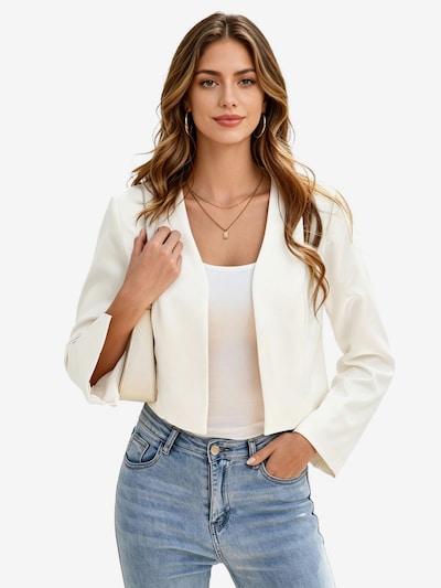 KoJooin Blazer 'Satin-Cardigan für Damen, lange ärmel,vorne offen, kurz geschnitten,Bolero-Schulterjacke fürs Büro'‌‌‌‌ in 36 in weiß, Produktansicht