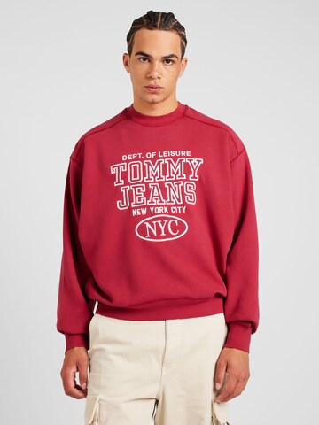 Sweat-shirt Tommy Jeans en rouge : devant