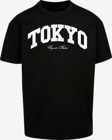 Tricou 'Tokyo College' de la MT Upscale pe negru: față