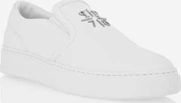 Philipp Plein - Sapatilhas slip-on em branco: frente