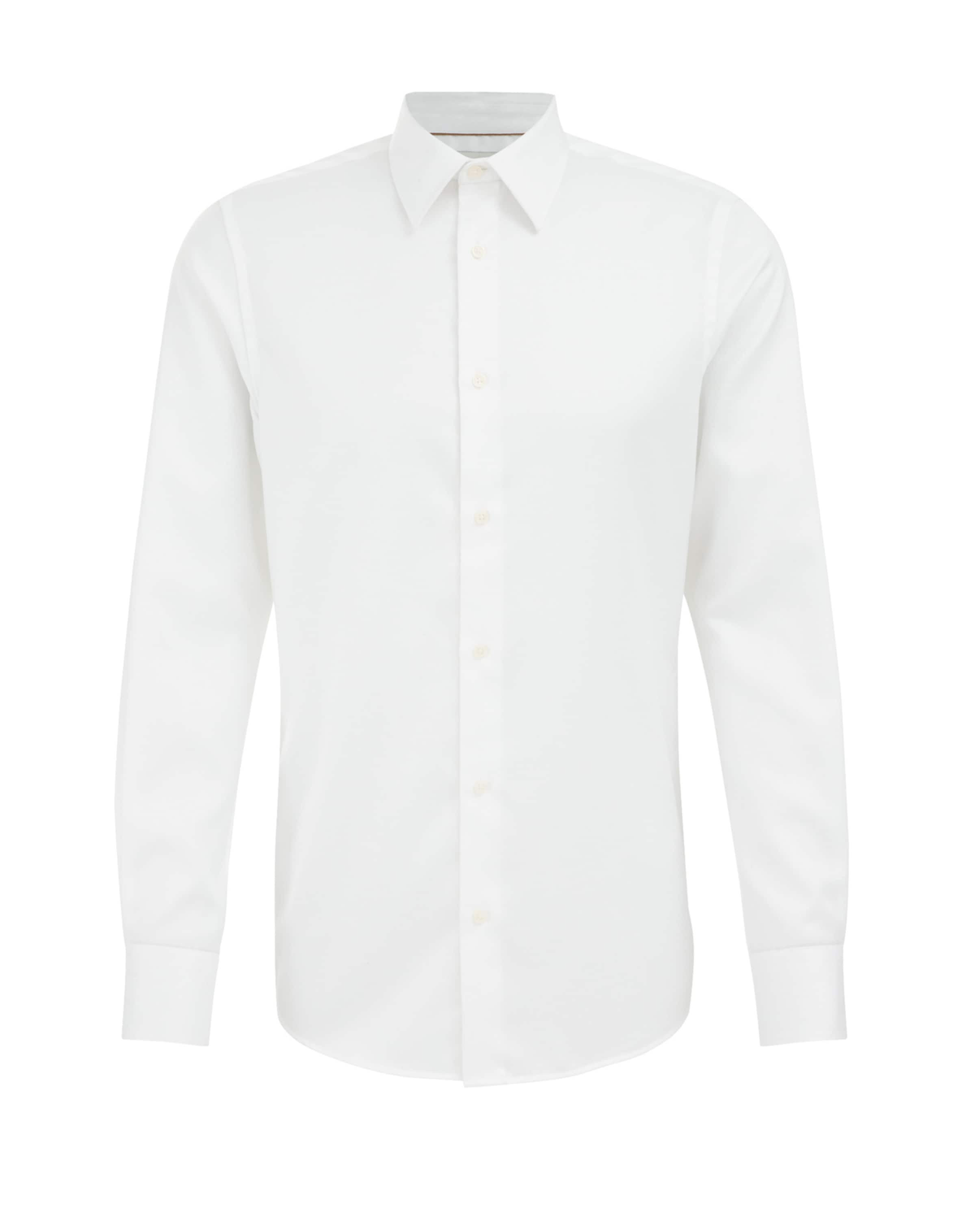 WE Fashion Přiléhavý střih Košile – bílá: přední strana