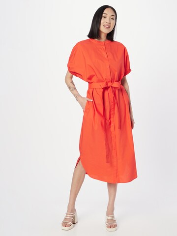 Flowers for Friends Shirt Dress in Red: front