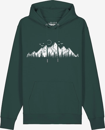 Felpa 'Mountains' di Watapparel in verde: frontale