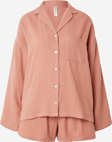 Lindex Short Pajama Set in Orange: front