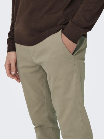 Regular Pantalon chino 'Mark' Only & Sons en vert