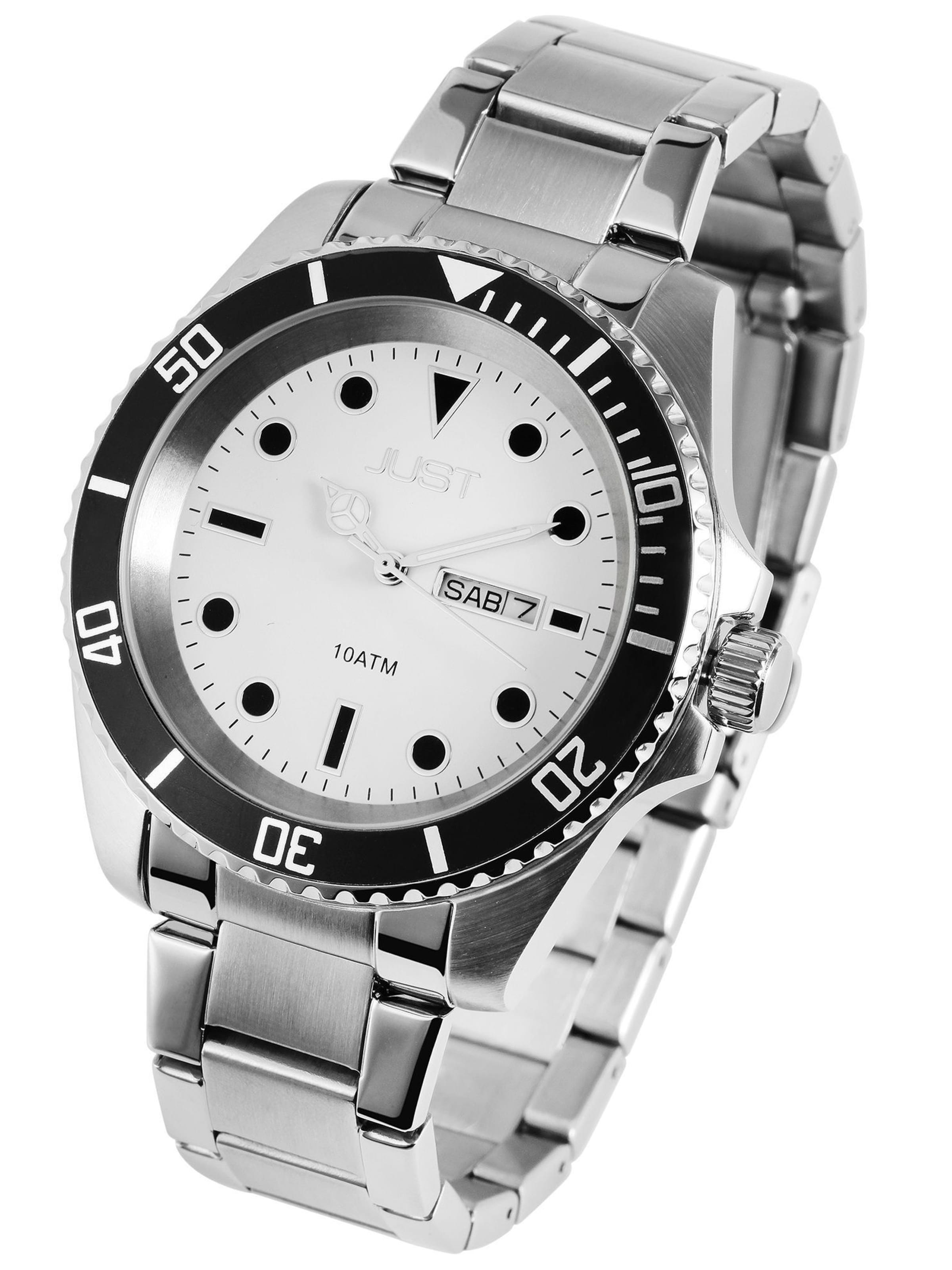 JUST Analog Watch in Silver: front