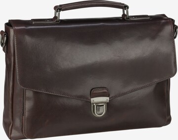 LEONHARD HEYDEN Document Bag in Brown: front