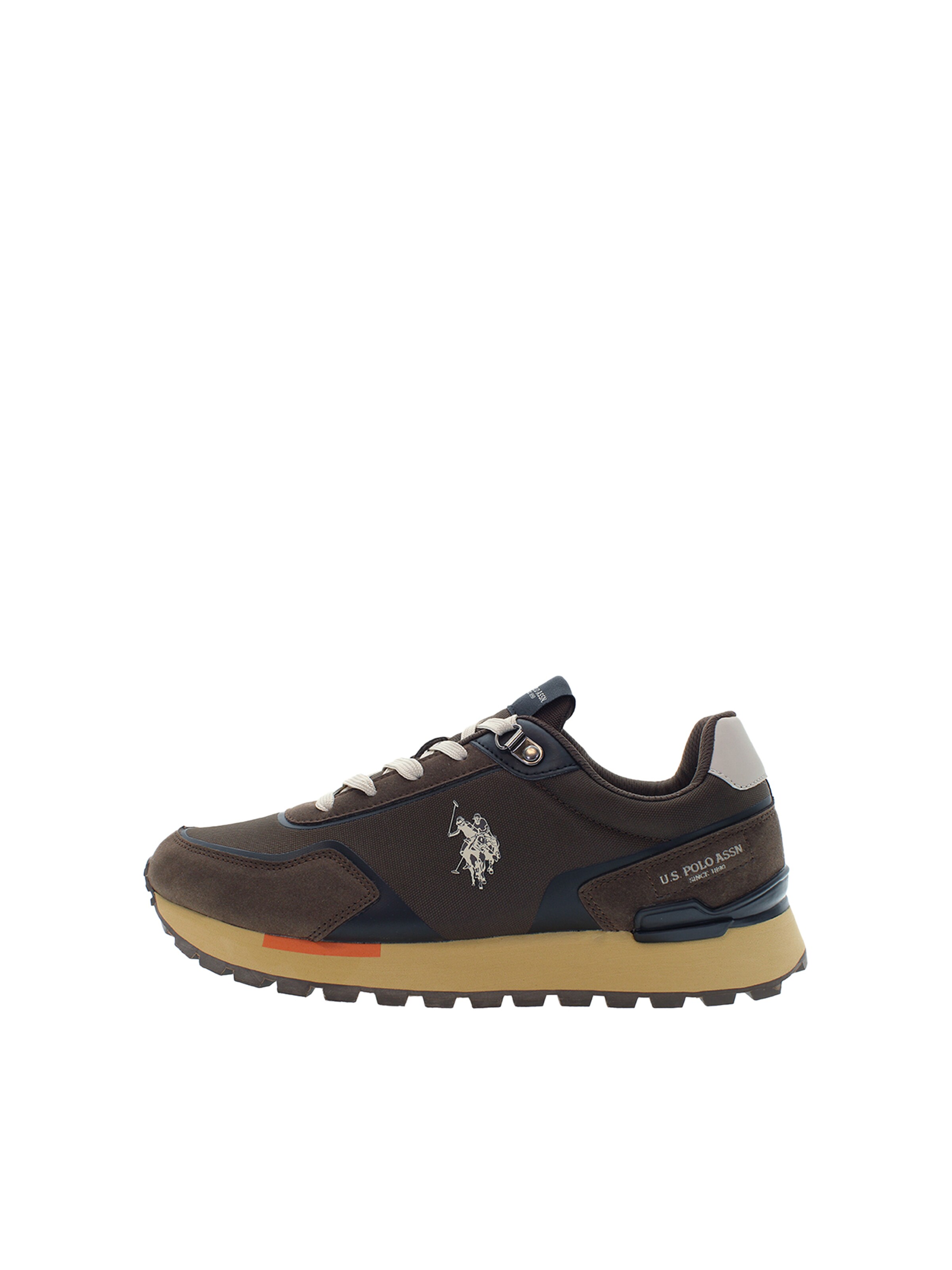 Sneaker bassa 'Aron' di U.S. POLO ASSN. in marrone: frontale