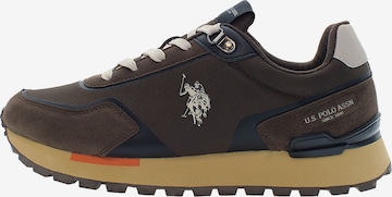 Sneaker bassa 'Aron' di U.S. POLO ASSN. in marrone: frontale