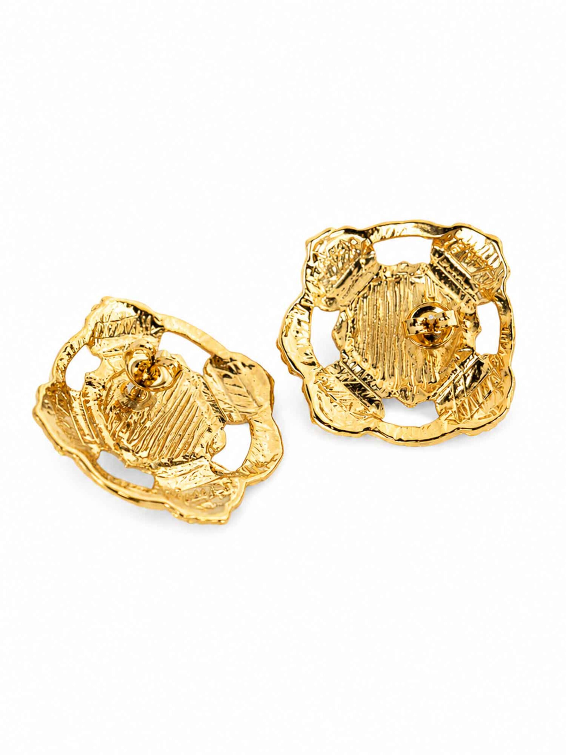 RteRme Náušnice 'Classic Acrylic Pearl Gold Stud Earrings' – zlatá