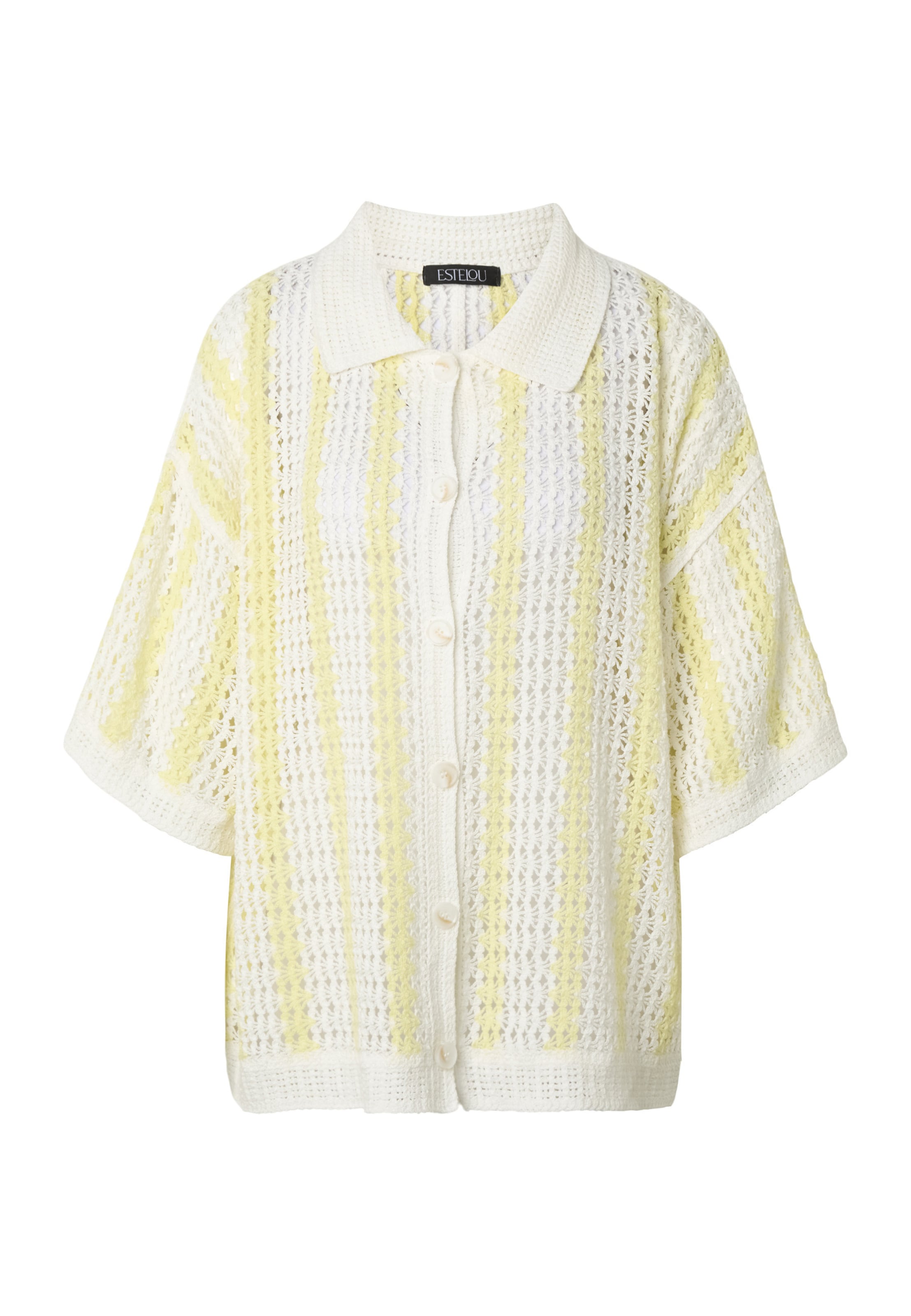 Estelou Knit Cardigan in White: front