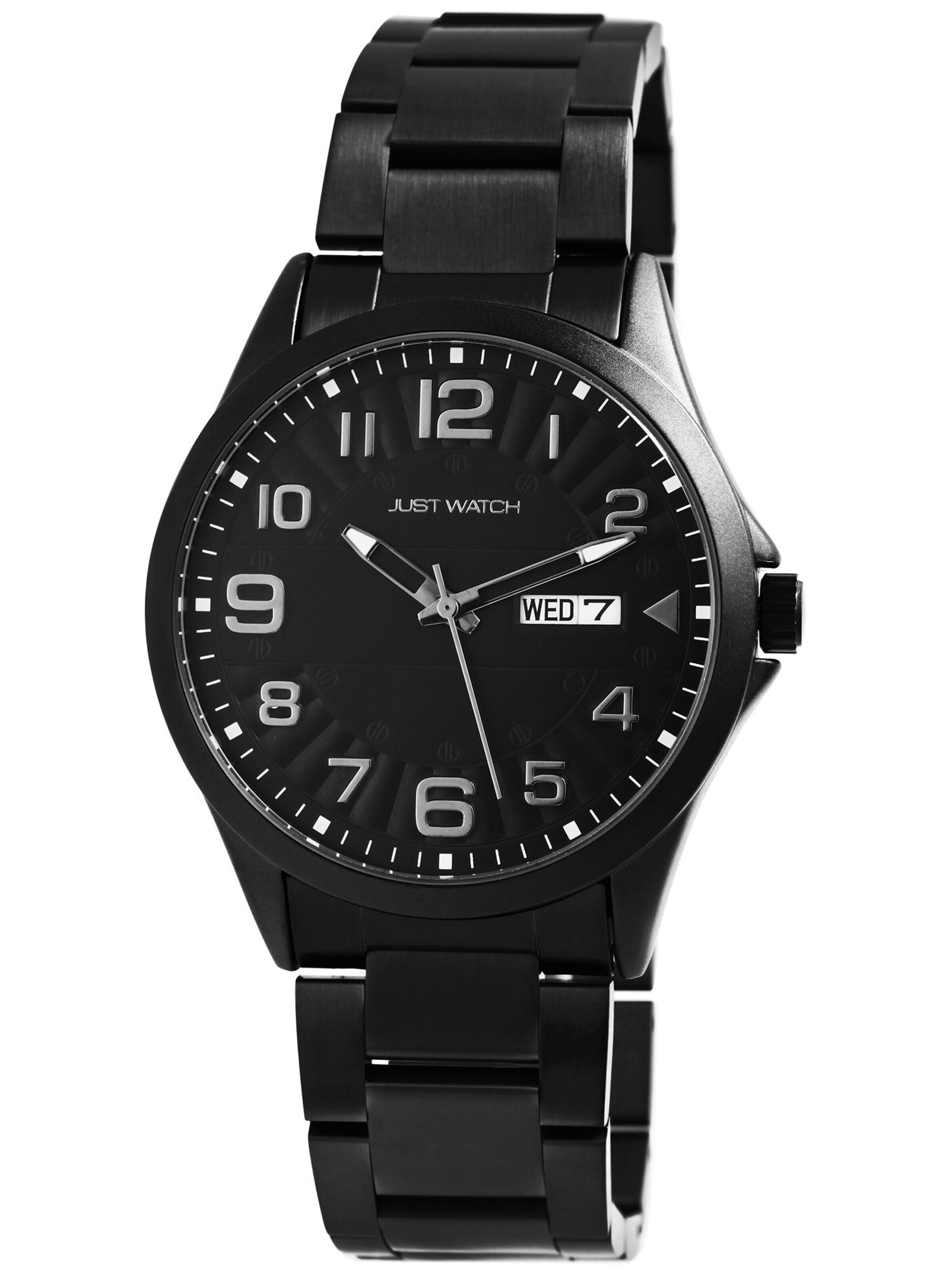 Just Watch Analog Watch 'Freddie, Datumsanzeige' in Black