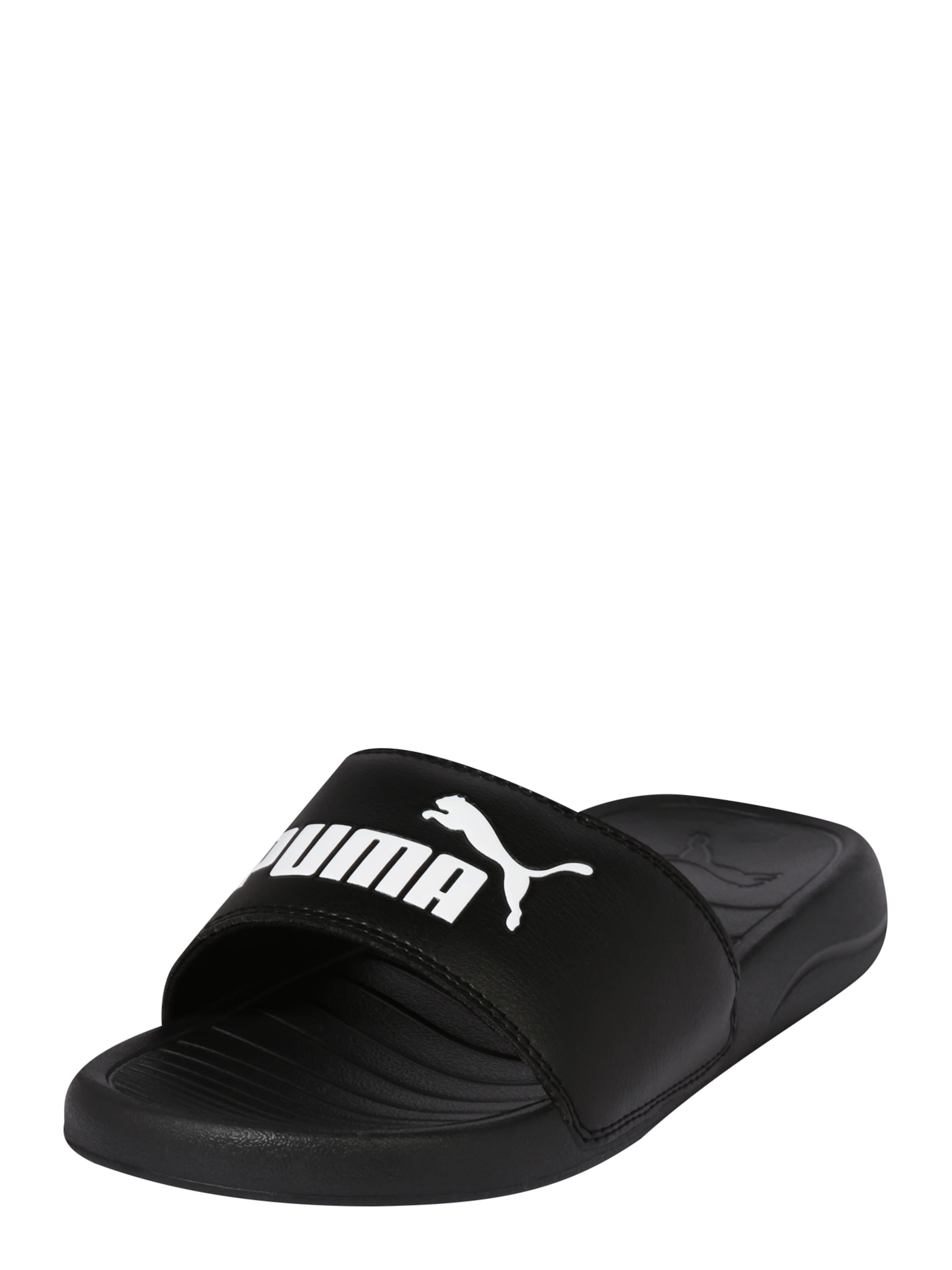 PUMA Beach & Pool Shoes 'Popcat 20' in Black: front