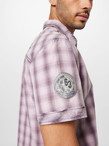CAMP DAVID Regular fit Button Up Shirt in Purple