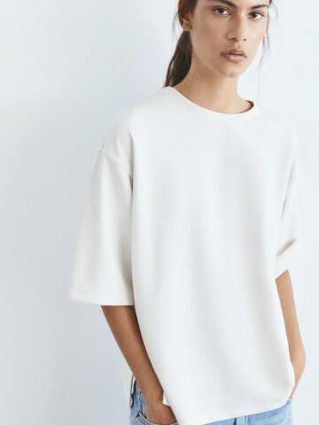 Pull&Bear Oversized Shirt in Beige