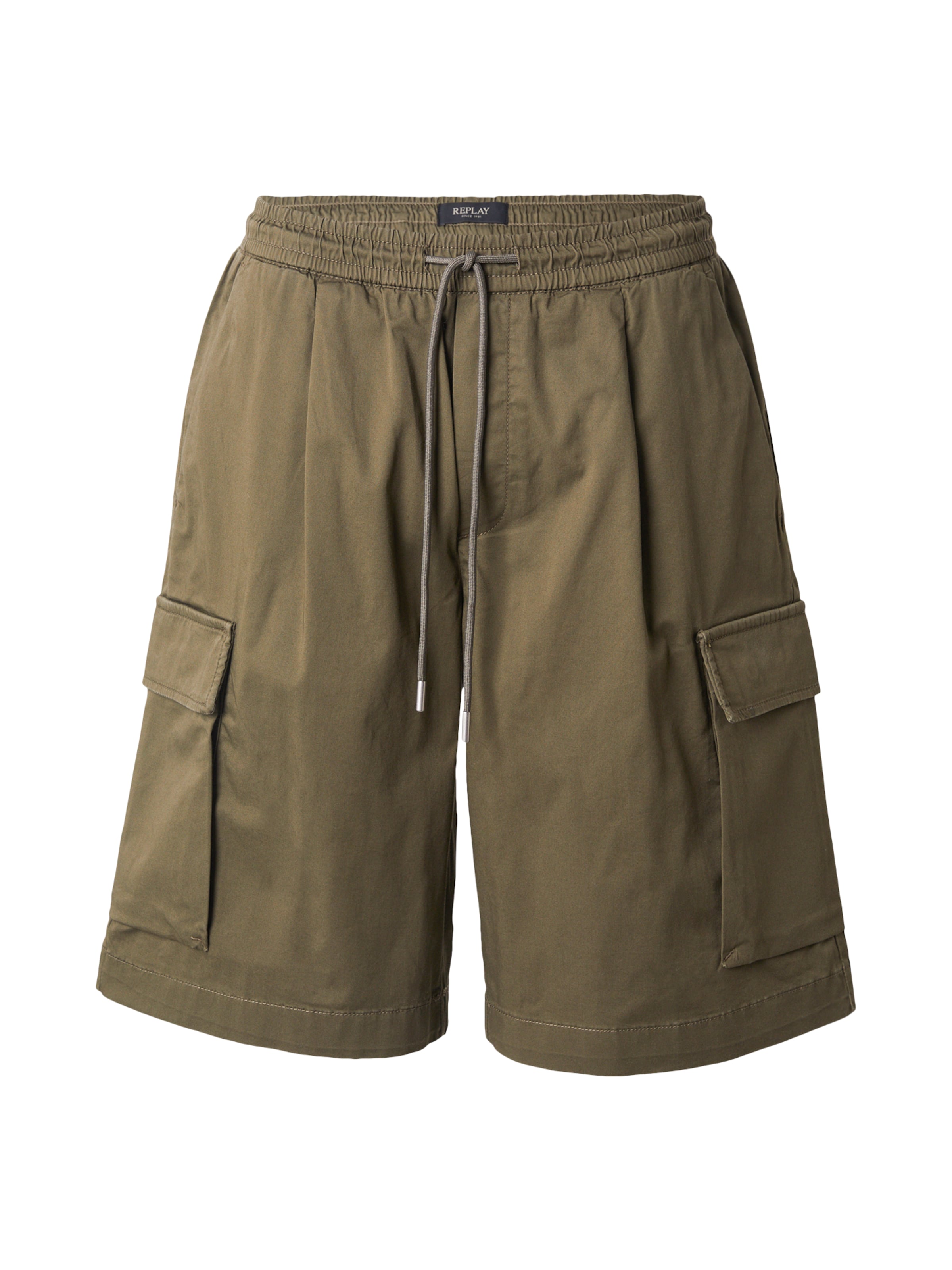 REPLAY Loosefit Bukser i grøn: forside