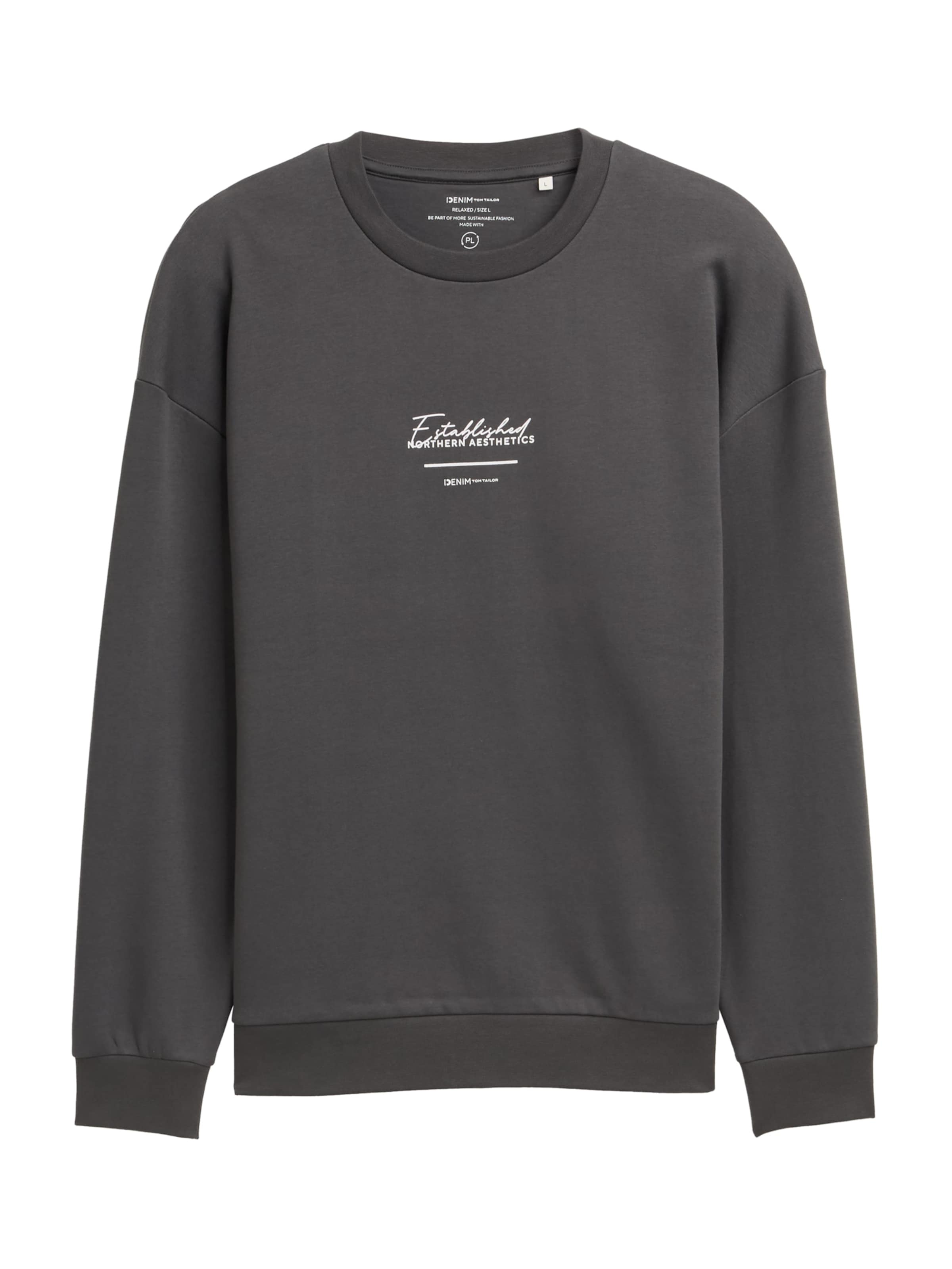 Sweat-shirt TOM TAILOR DENIM en gris : devant