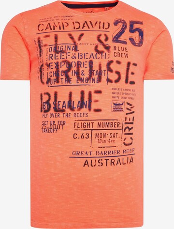 T-Shirt 'Fly and Cruise' CAMP DAVID en orange : devant