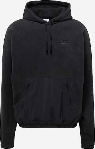 Bluză de molton 'CLUB+ Polar' de la Nike Sportswear pe negru: față