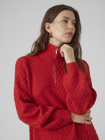 VERO MODA Gebreide jurk in Rood