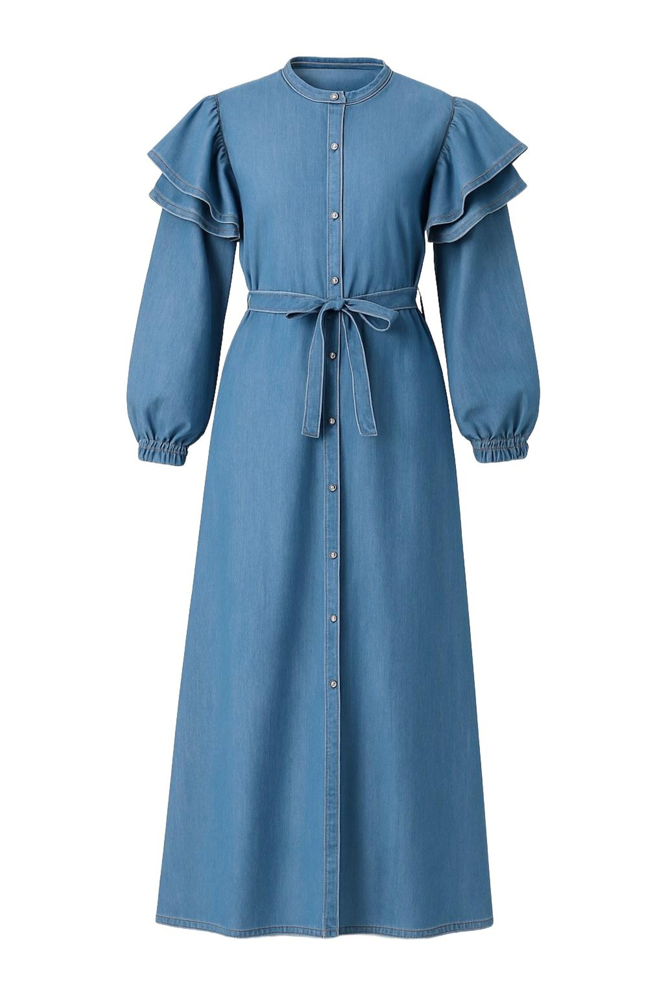 MODAMIHRAM Shirt dress in Blue: front