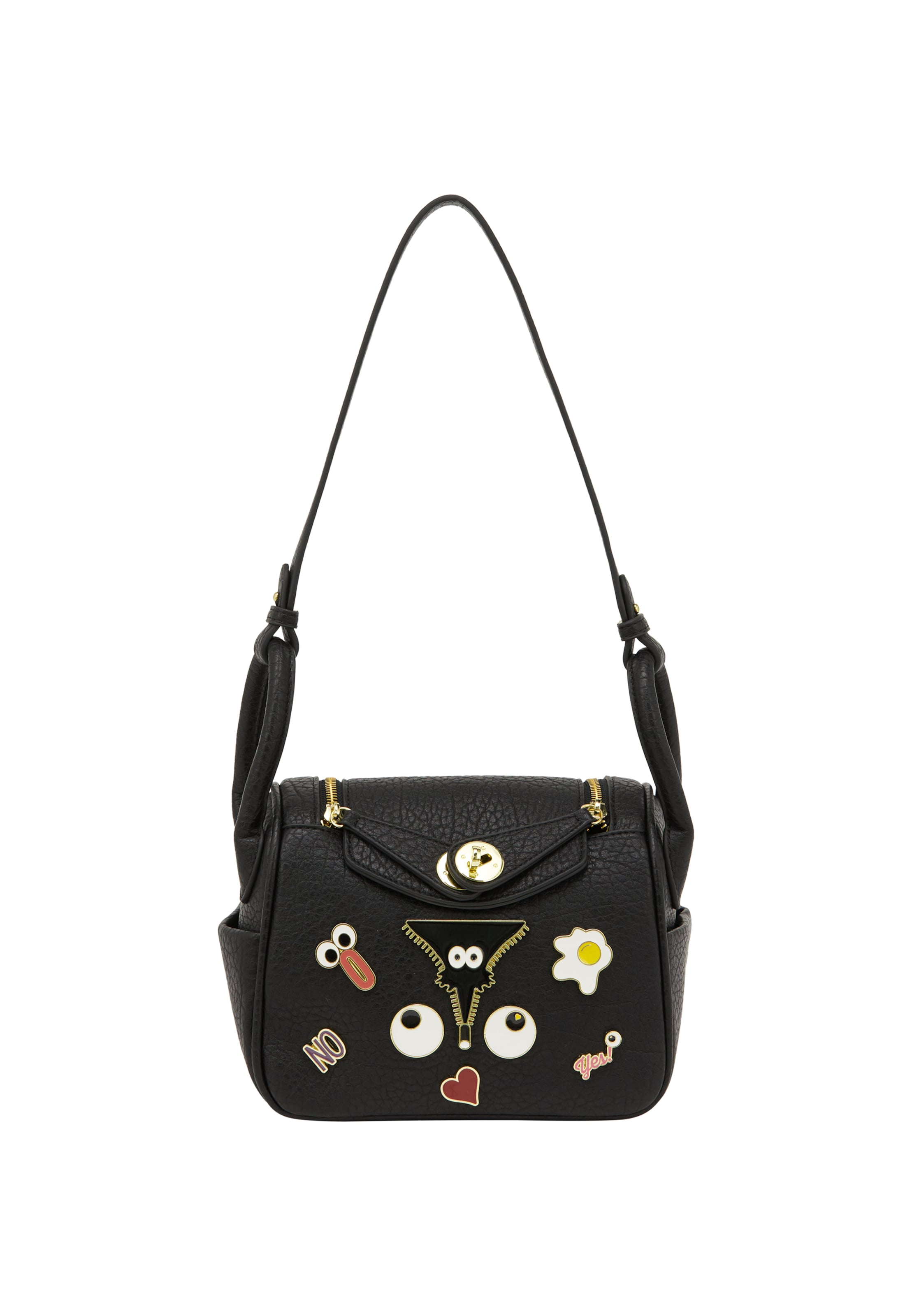 MYMO Torba za čez ramo 'Pop Eyetheme' | črna barva: sprednja stran
