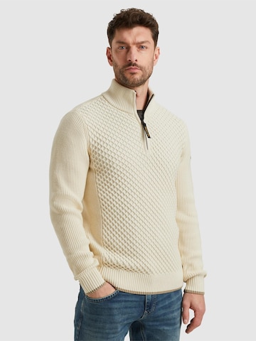 PME Legend Pullover 'Pullover with half-zipper' i beige: forside