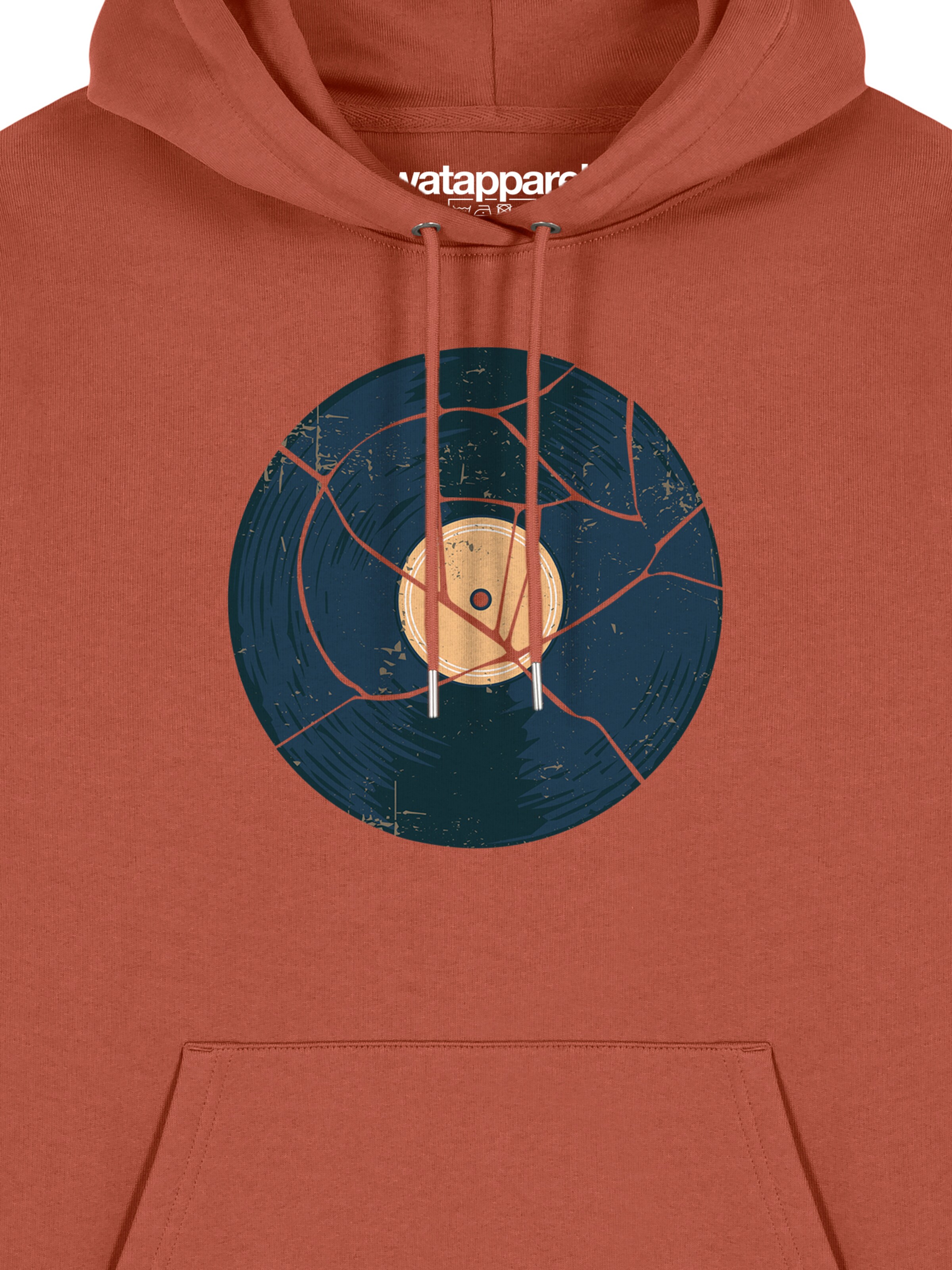 Felpa 'Broken Vinyl' di Watapparel in marrone