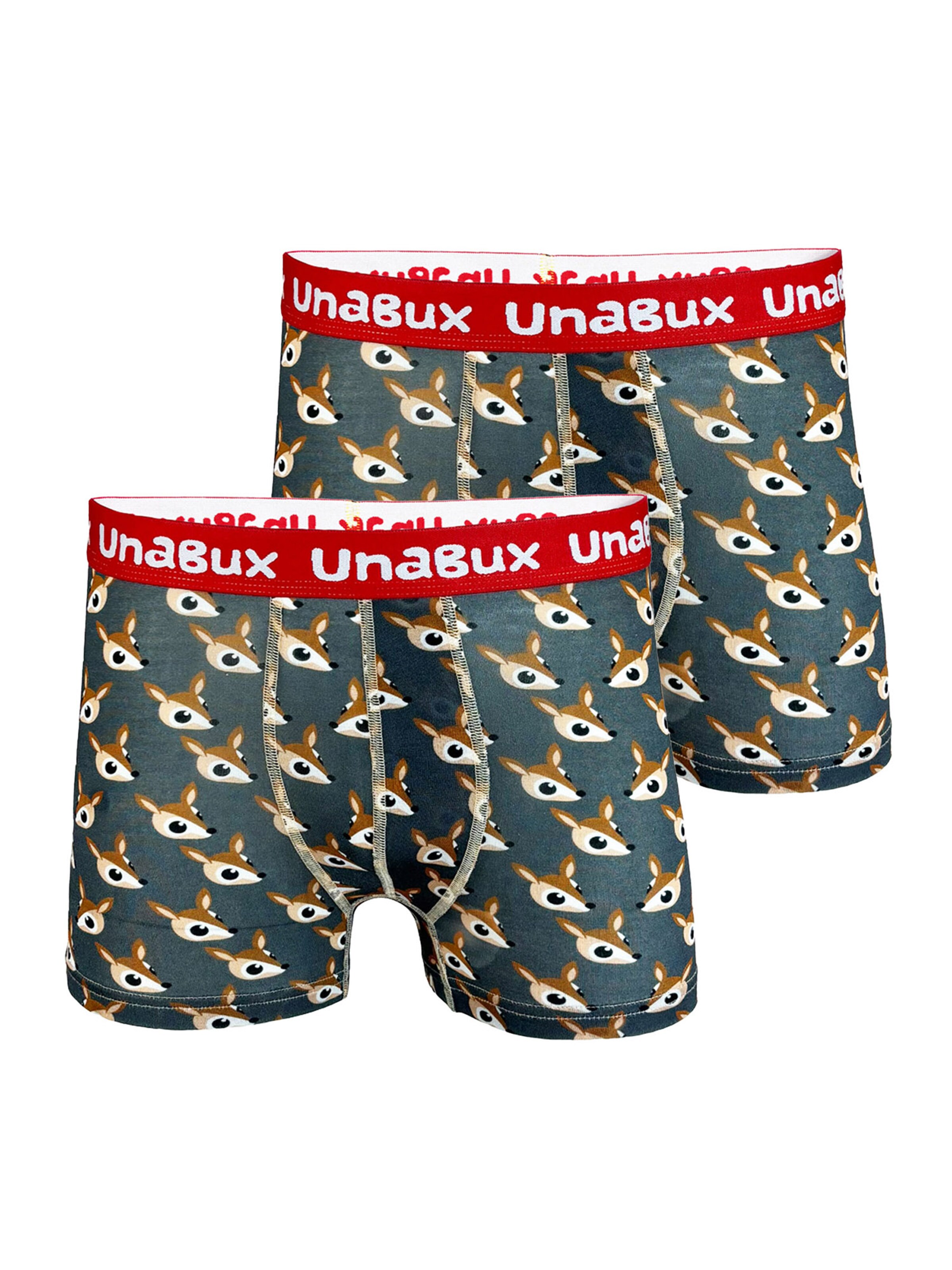 UNABUX Boxer shorts ' BLACK WHITE RABBIT ' in Brown: front