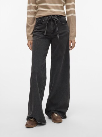 VERO MODA Wide Leg Jeans 'VMANNET' in Schwarz: Vorderseite