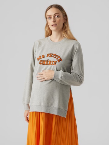 Sweat-shirt 'Ulrika' MAMALICIOUS en gris : devant