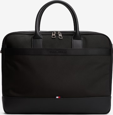 juoda TOMMY HILFIGER Nešiojamo kompiuterio krepšys: priekis