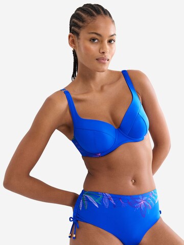 TRIUMPH Balconette Bikinitop ' Red Label Summer Tropics ' in Blauw