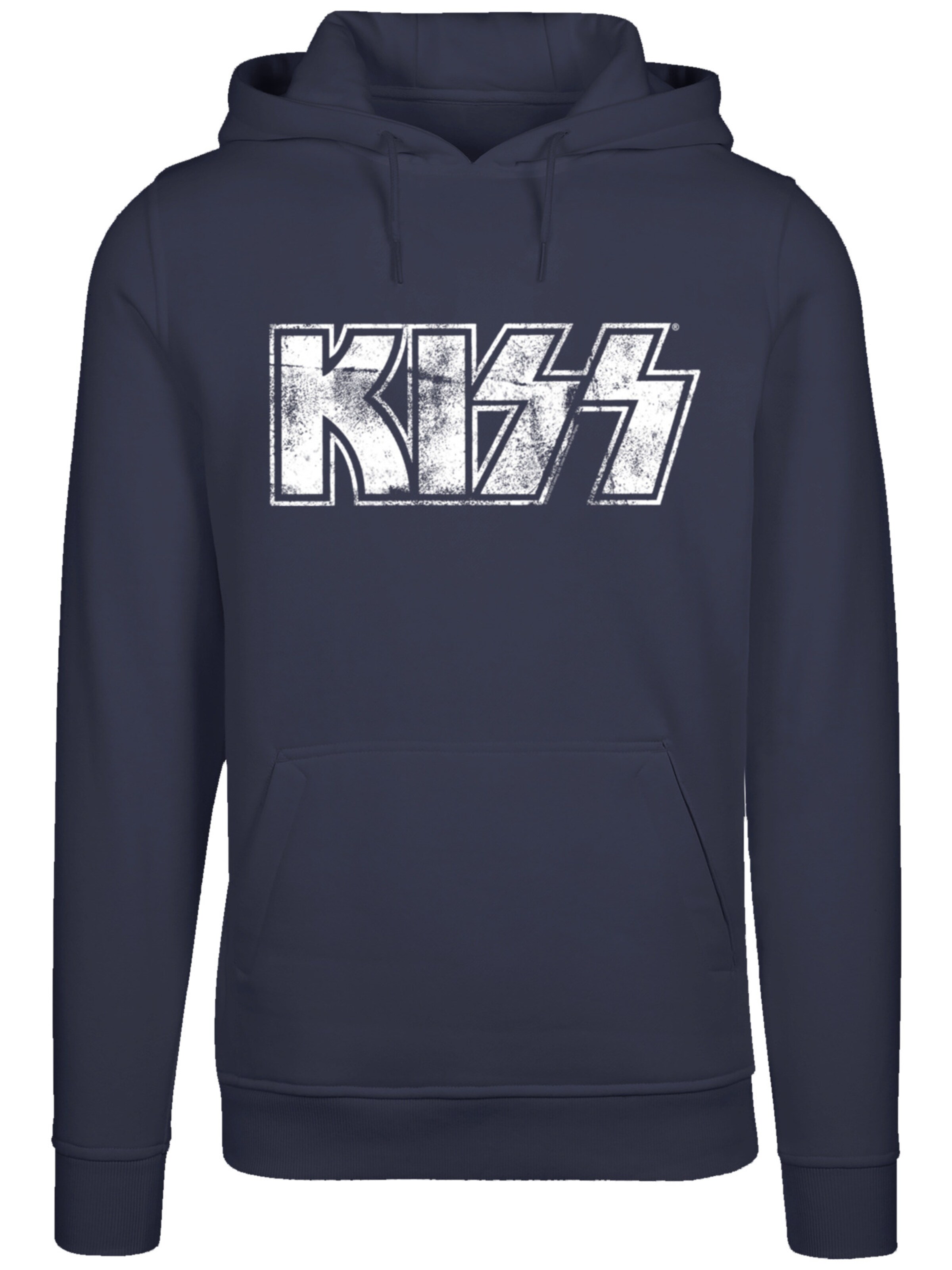 Sweat-shirt 'Kiss Rock Music Band Vintage Logo' F4NT4STIC en bleu : devant