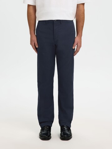 SELECTED Regular Chino Pants in Blue: front