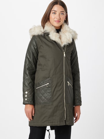 River Island Winterparka in Groen: voorkant