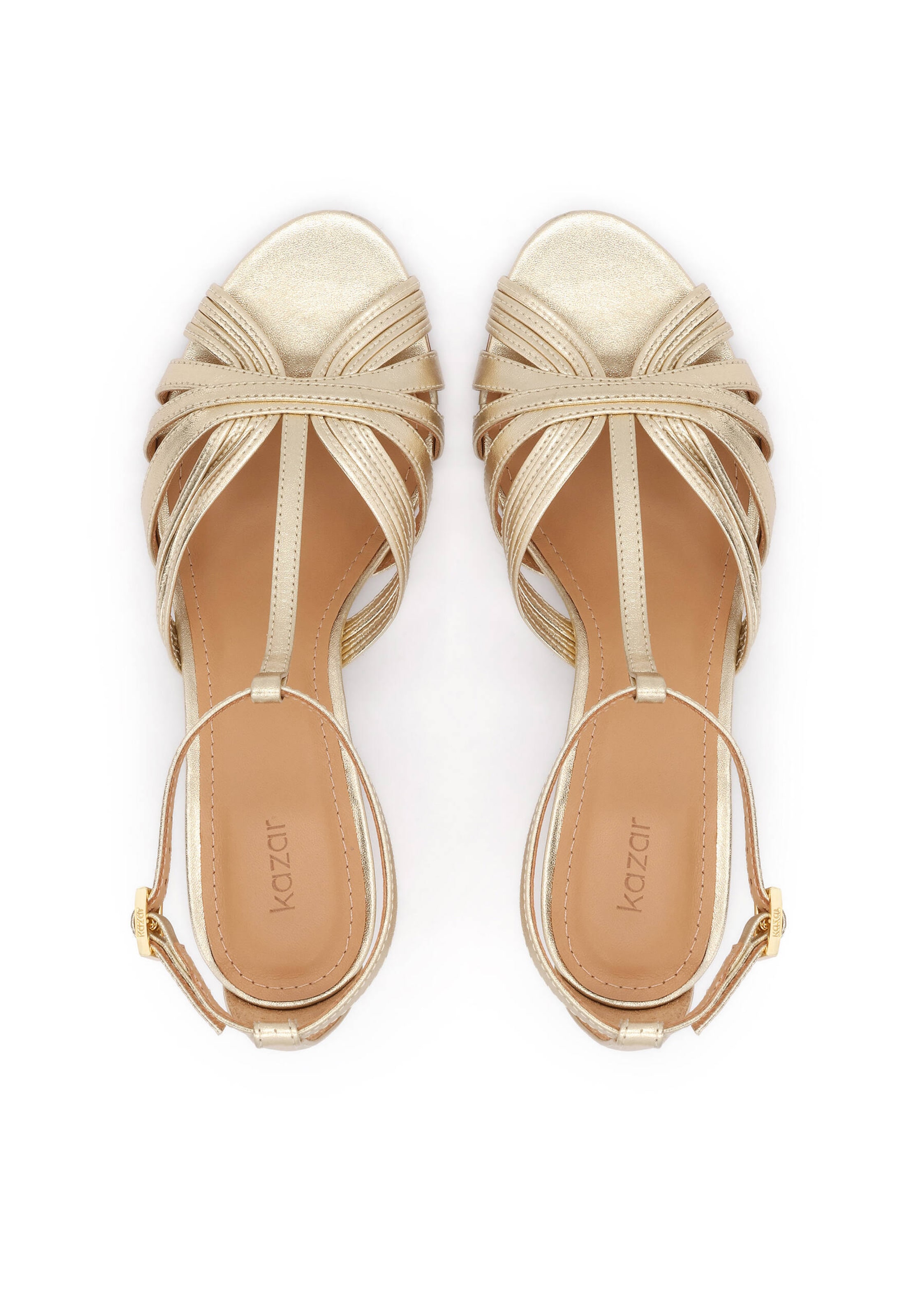 Kazar - Sandalias con hebilla en oro