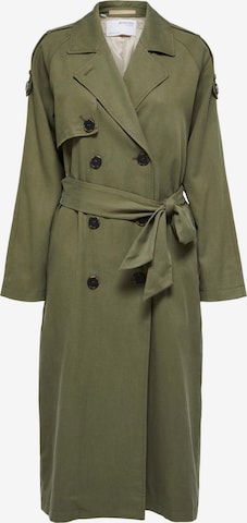 SELECTED FEMME Between-Seasons Coat 'BREN' in Green: front