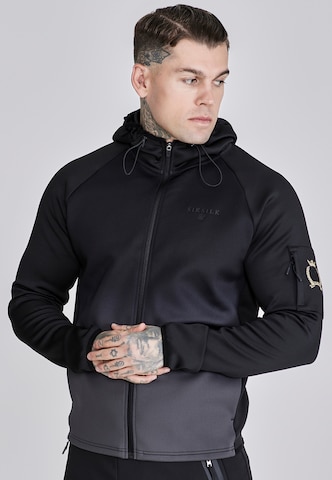 SikSilk Sweatvest in Zwart: voorkant