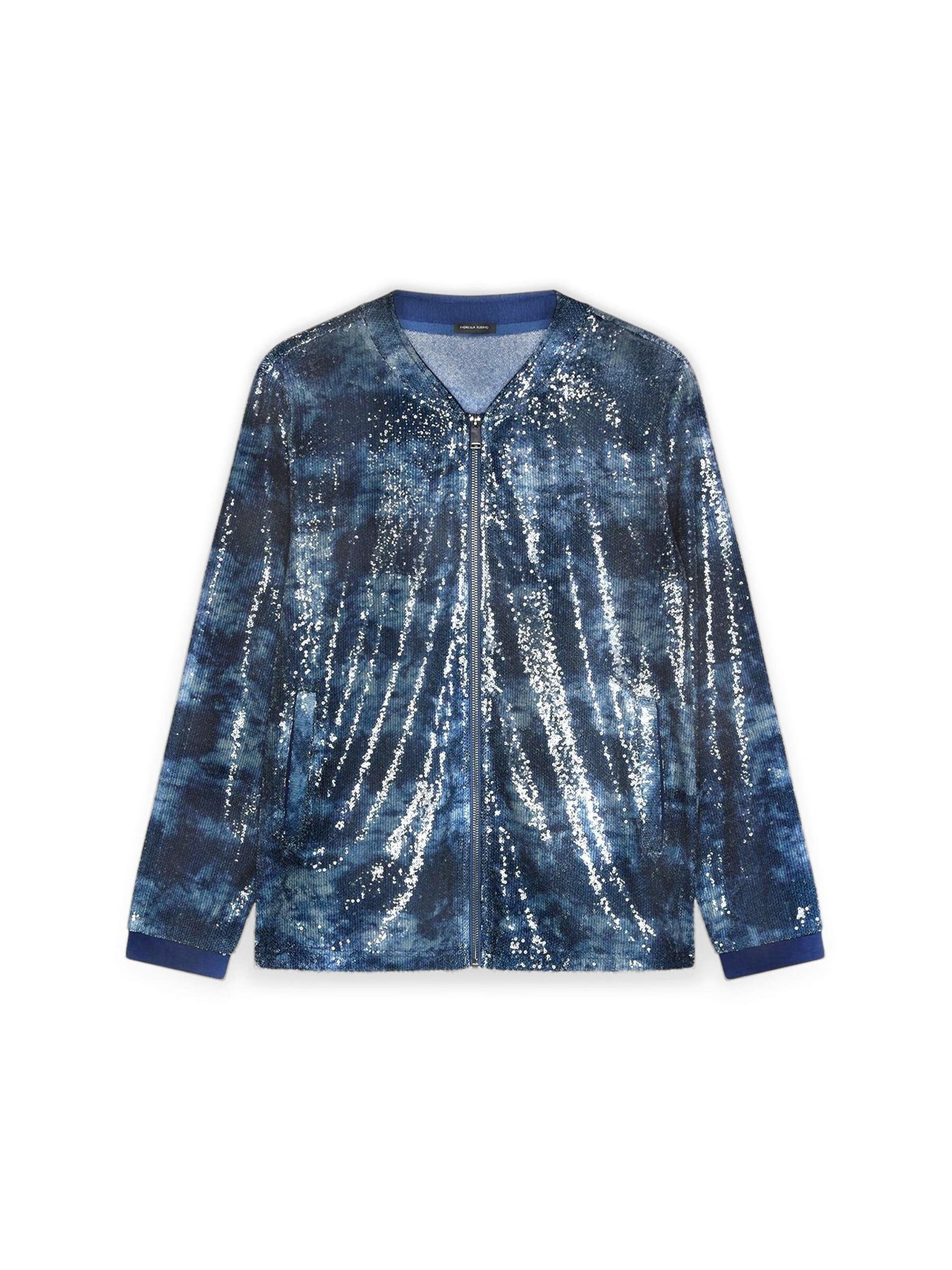 Fiorella Rubino Sweatvest in Blauw: voorkant