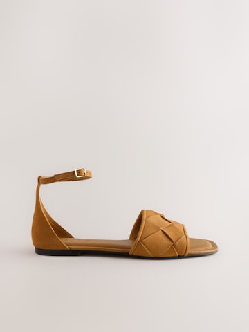 Next Strap Sandals in Brown