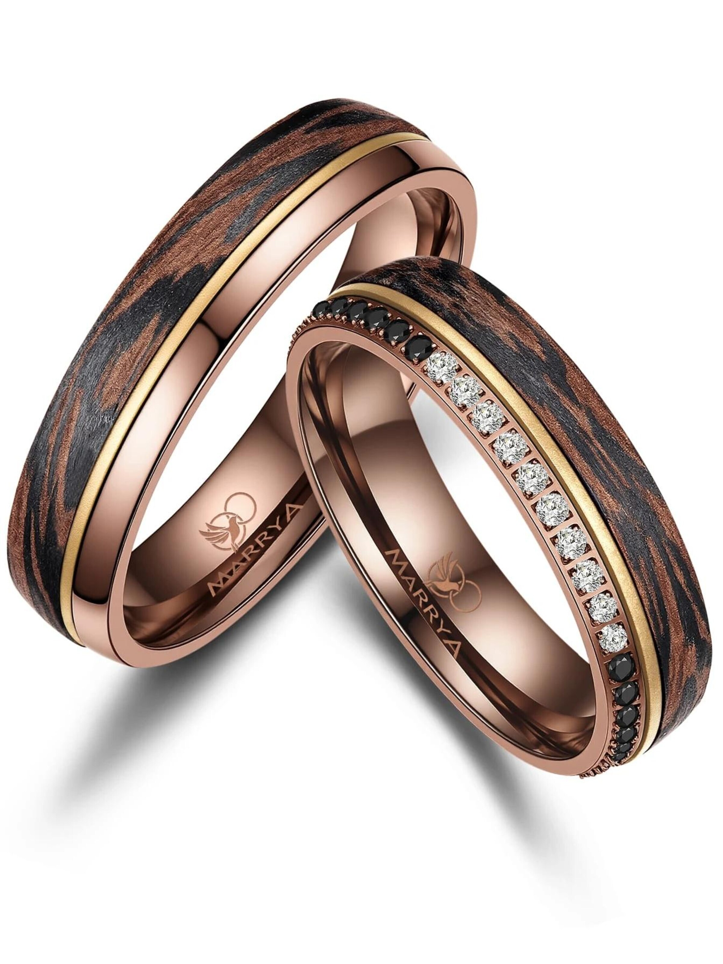 Anello 'MARRYA Ehering CB-06 Carbon-Bronze' di MARRYA in marrone