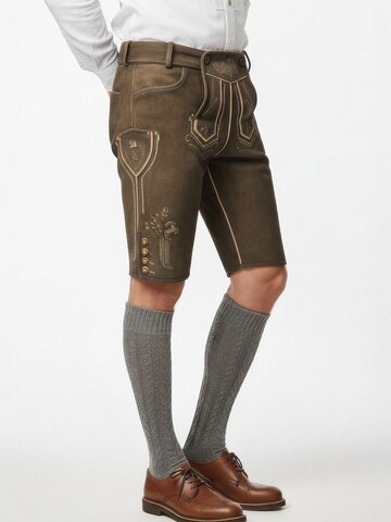 Krüger Buam Regular Trachtenhose 'Milo' in Braun