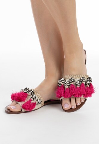 IZIA Mules 'Gaya' in Pink: front