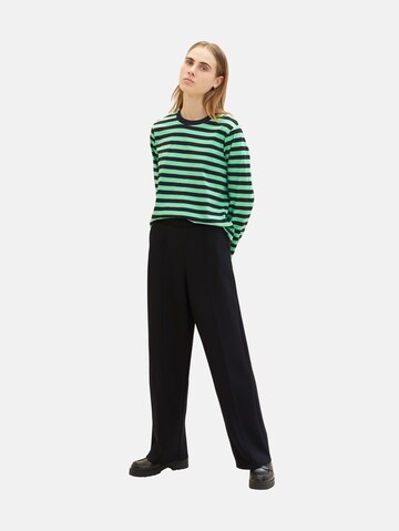 TOM TAILOR DENIM Loose fit Pleated Pants in Black