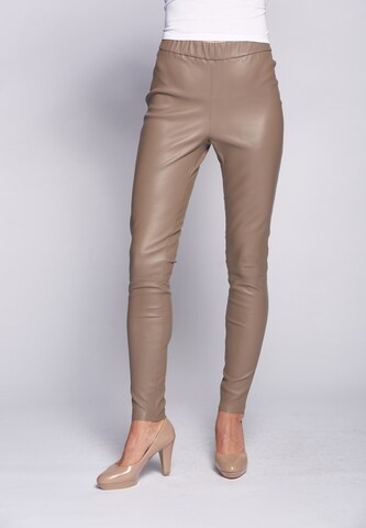 Skinny Pantalon Maze en marron