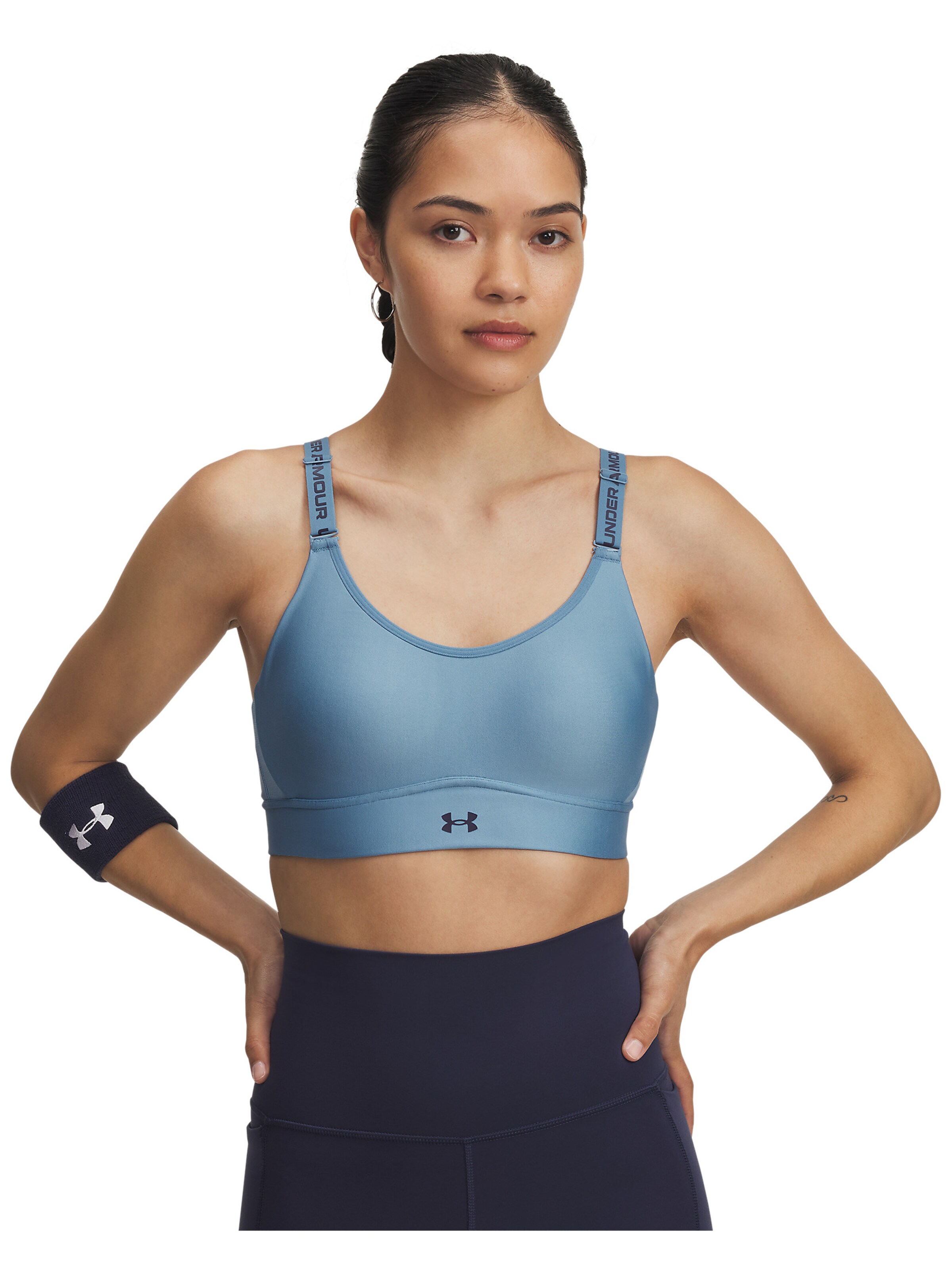 UNDER ARMOUR Bustier Sport bh 'Infinity 2.0' in Blauw: voorkant