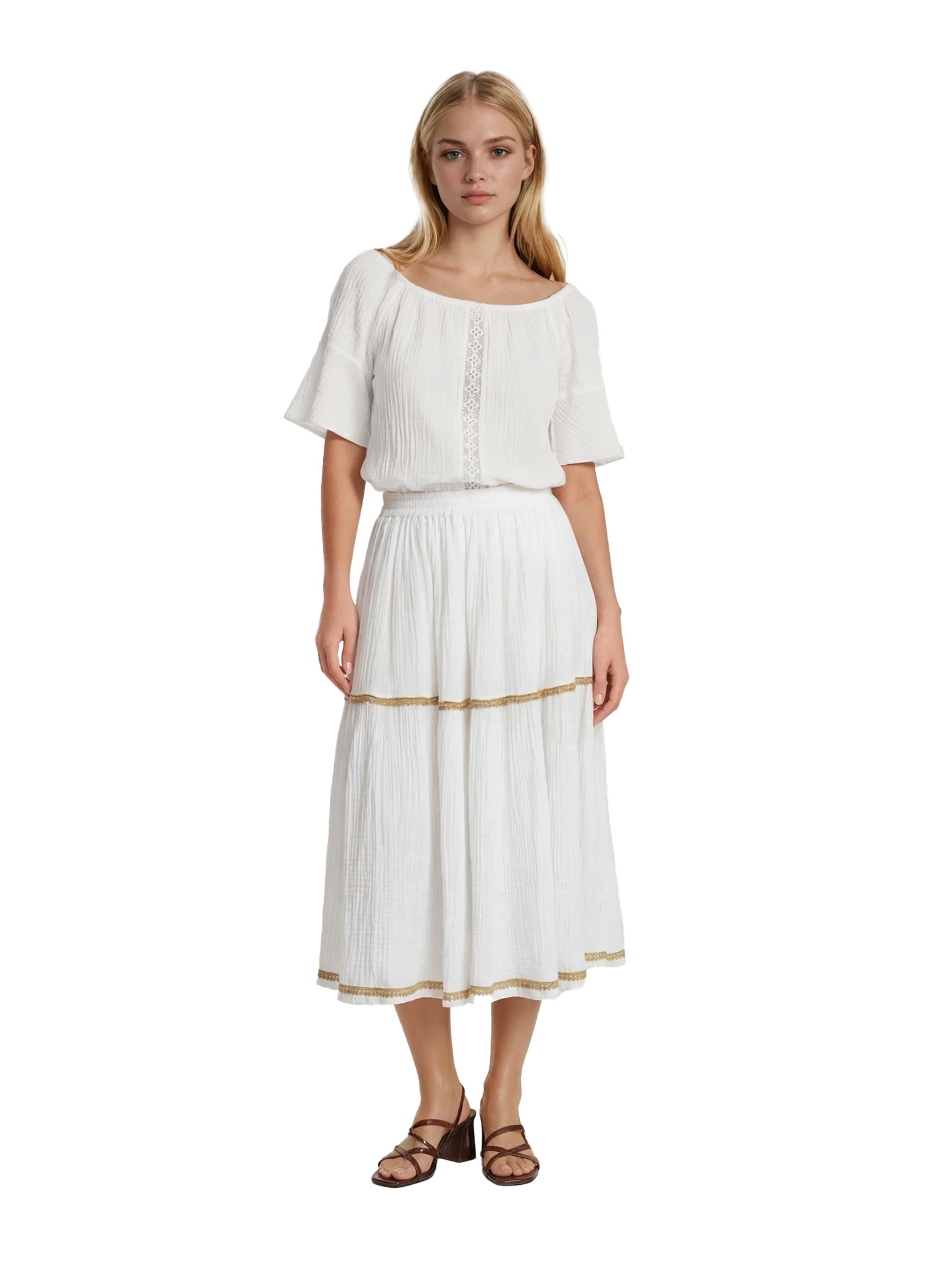 Haris Cotton - Blusa 'Haris' en beige