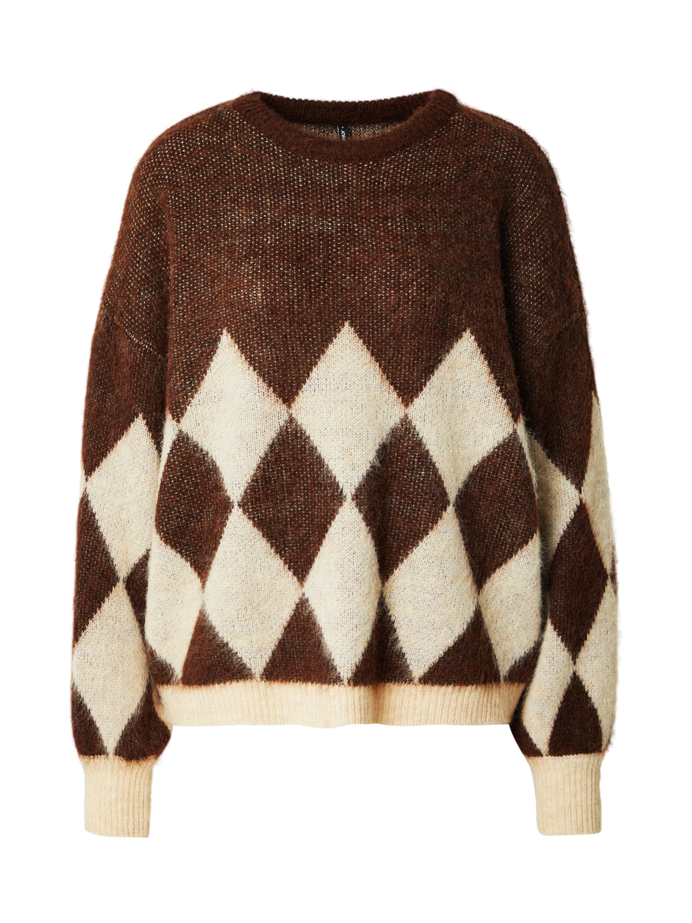 ONLY Пуловер 'ONLNOEME' в кафяво: отпред