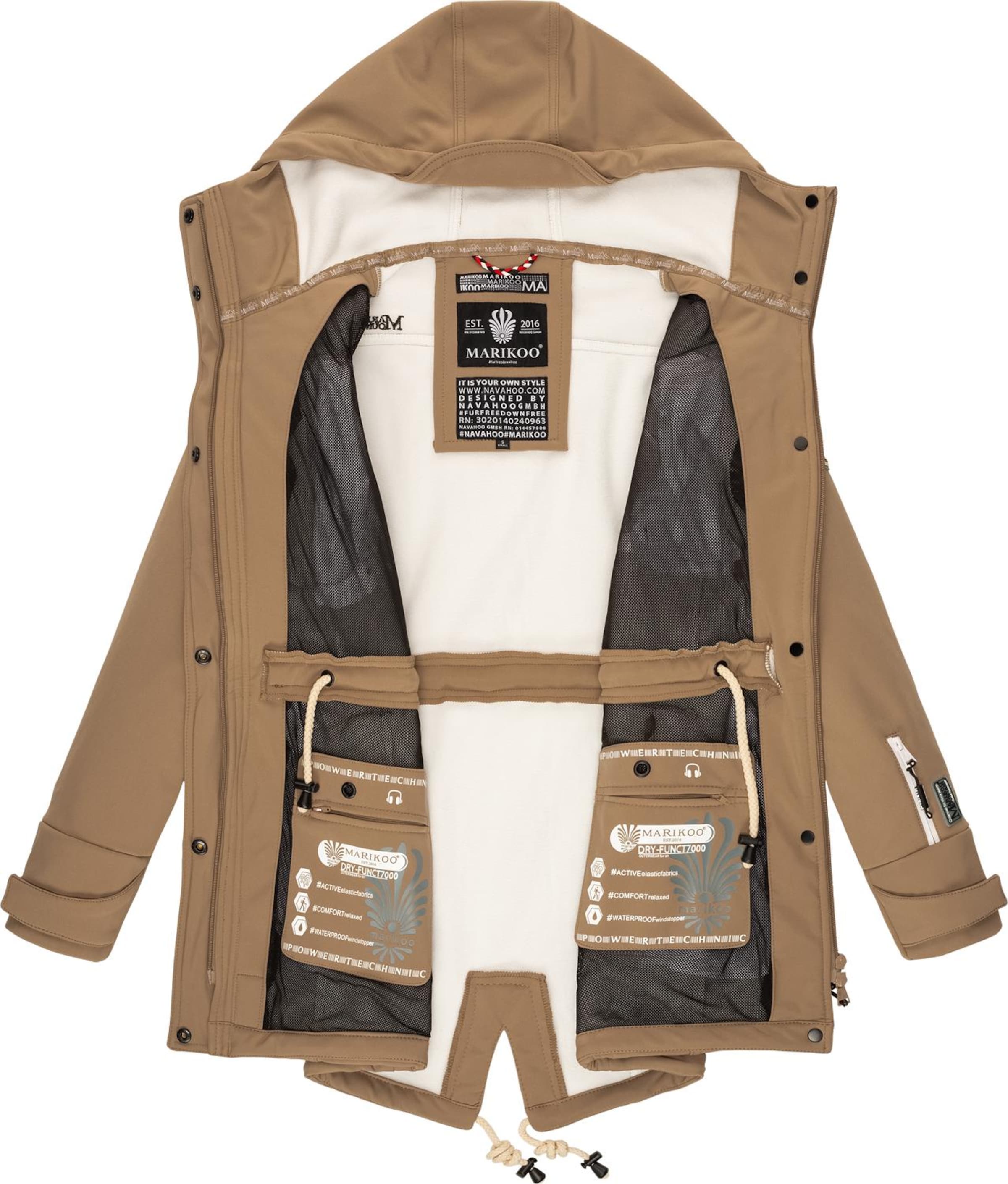 MARIKOO Raincoat 'Zimtzicke' in Brown